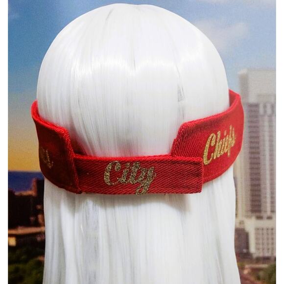 Visor Hat "Kansas City Chiefs" Custom Made Red Visor Cap - Picture 6 of 9